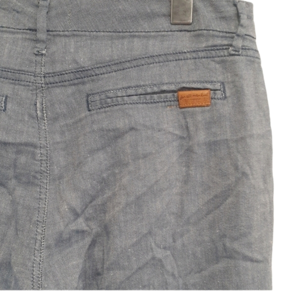7 For All Mankind Women's Pants Cropped Capri's Blue Cotton Linen Size 27 - Picture 3 of 8